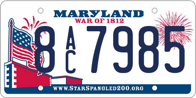 MD license plate 8AC7985