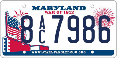 MD license plate 8AC7986