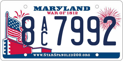 MD license plate 8AC7992
