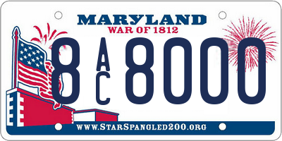 MD license plate 8AC8000