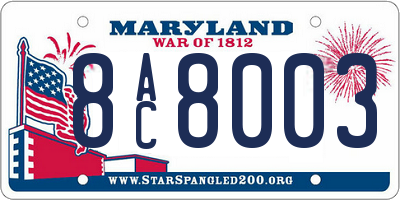 MD license plate 8AC8003