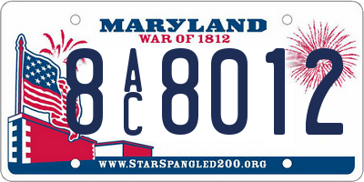 MD license plate 8AC8012
