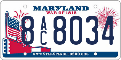 MD license plate 8AC8034