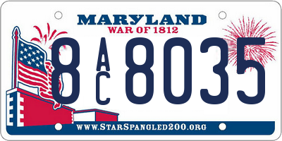 MD license plate 8AC8035