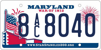 MD license plate 8AC8040