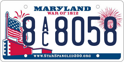 MD license plate 8AC8058