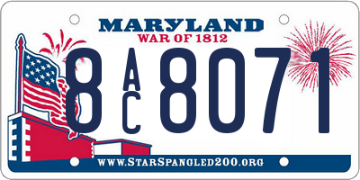 MD license plate 8AC8071