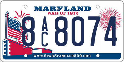 MD license plate 8AC8074