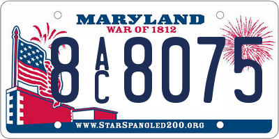 MD license plate 8AC8075