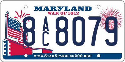 MD license plate 8AC8079