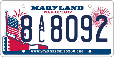MD license plate 8AC8092