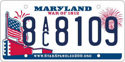 MD license plate 8AC8109
