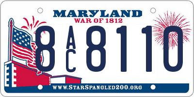 MD license plate 8AC8110