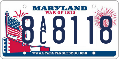 MD license plate 8AC8118