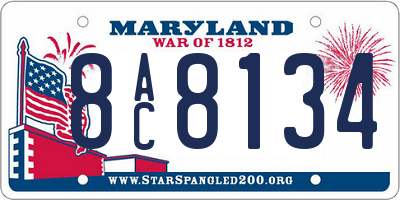 MD license plate 8AC8134