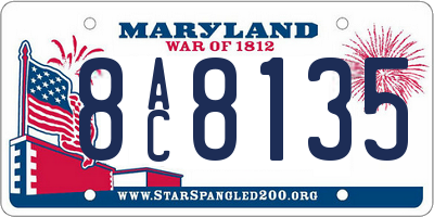 MD license plate 8AC8135