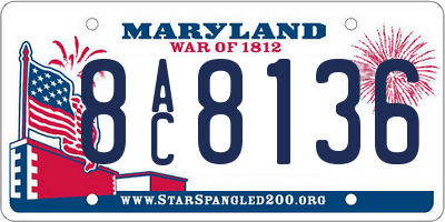 MD license plate 8AC8136