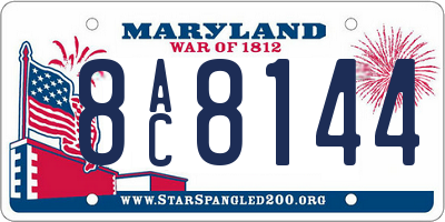 MD license plate 8AC8144