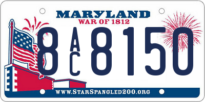MD license plate 8AC8150