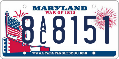 MD license plate 8AC8151