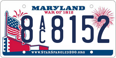 MD license plate 8AC8152