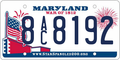 MD license plate 8AC8192