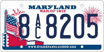 MD license plate 8AC8205
