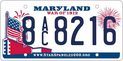 MD license plate 8AC8216