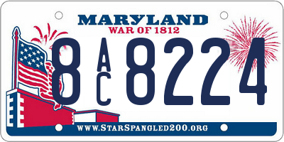 MD license plate 8AC8224