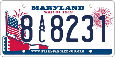 MD license plate 8AC8231