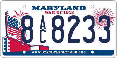 MD license plate 8AC8233