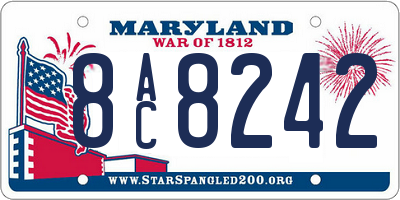 MD license plate 8AC8242