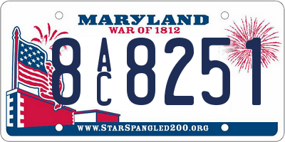 MD license plate 8AC8251
