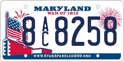 MD license plate 8AC8258