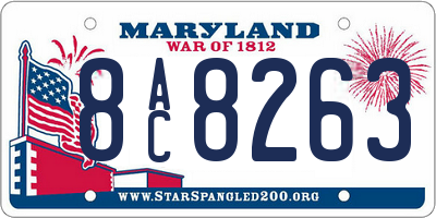 MD license plate 8AC8263