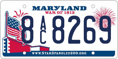 MD license plate 8AC8269