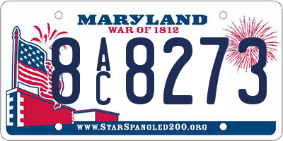 MD license plate 8AC8273
