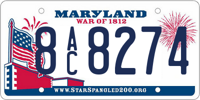 MD license plate 8AC8274