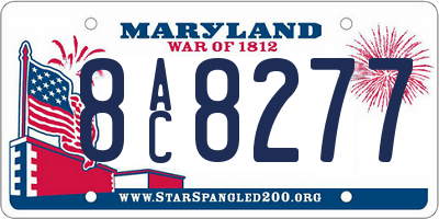 MD license plate 8AC8277