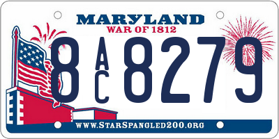 MD license plate 8AC8279