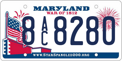 MD license plate 8AC8280