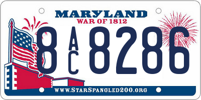 MD license plate 8AC8286