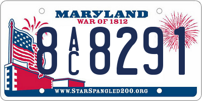 MD license plate 8AC8291