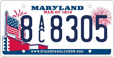MD license plate 8AC8305