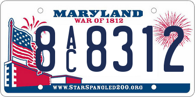 MD license plate 8AC8312