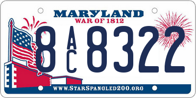 MD license plate 8AC8322