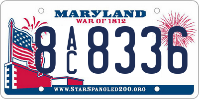 MD license plate 8AC8336