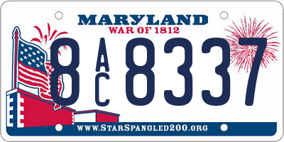 MD license plate 8AC8337
