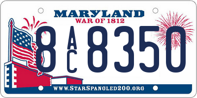 MD license plate 8AC8350