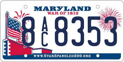 MD license plate 8AC8353